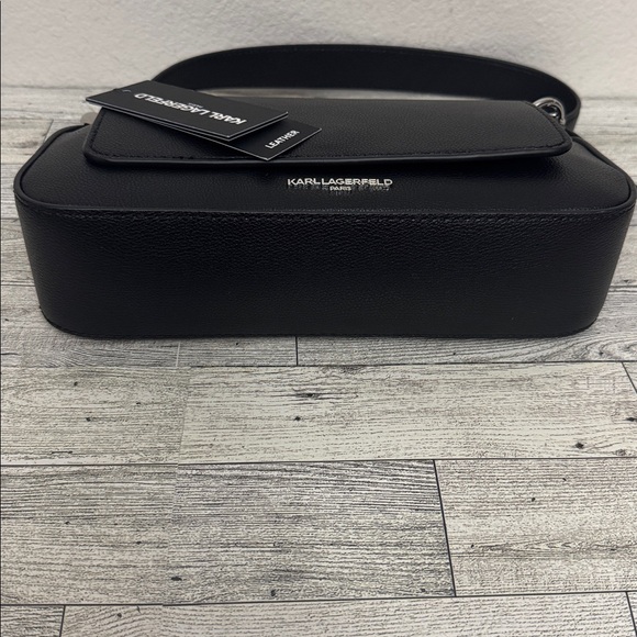 Karl Lagerfeld Monet Black Leather Shoulder Bag NWT - Picture 9 of 15